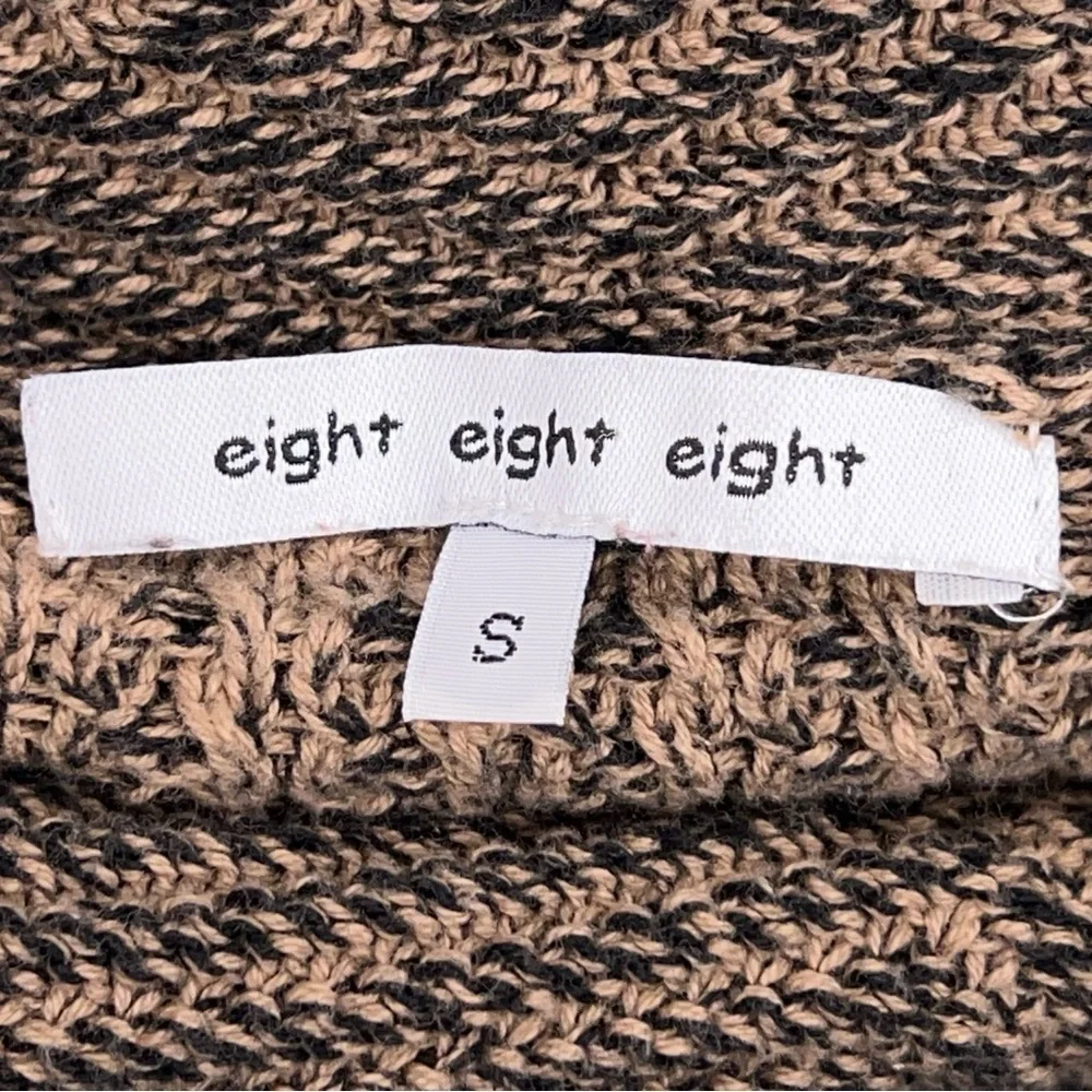 Small Eight Eight Eight Brown Cowl Neck Long Sleeve Sweater Cotton Knit